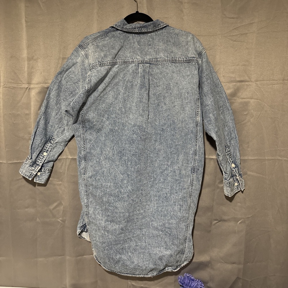 Universal Thread Jean Shirt Dress Womens XSmall Blue Denim Basic Pockets Retro - Picture 3 of 14